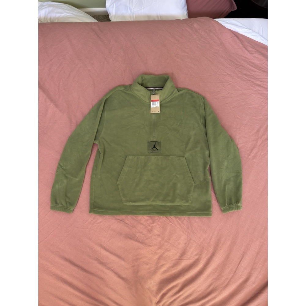 Jordan Men's Essentials Mountainside Fleece Half-Zip Pullover Olive Size L $115